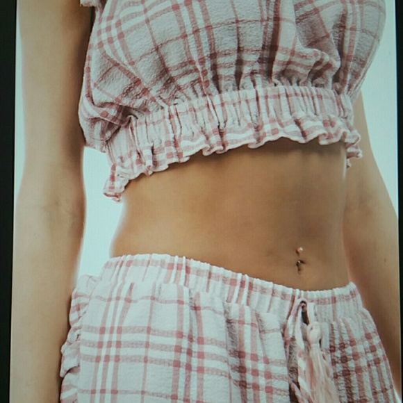 Plaid print set with ruffle detail - Picture 5 of 5